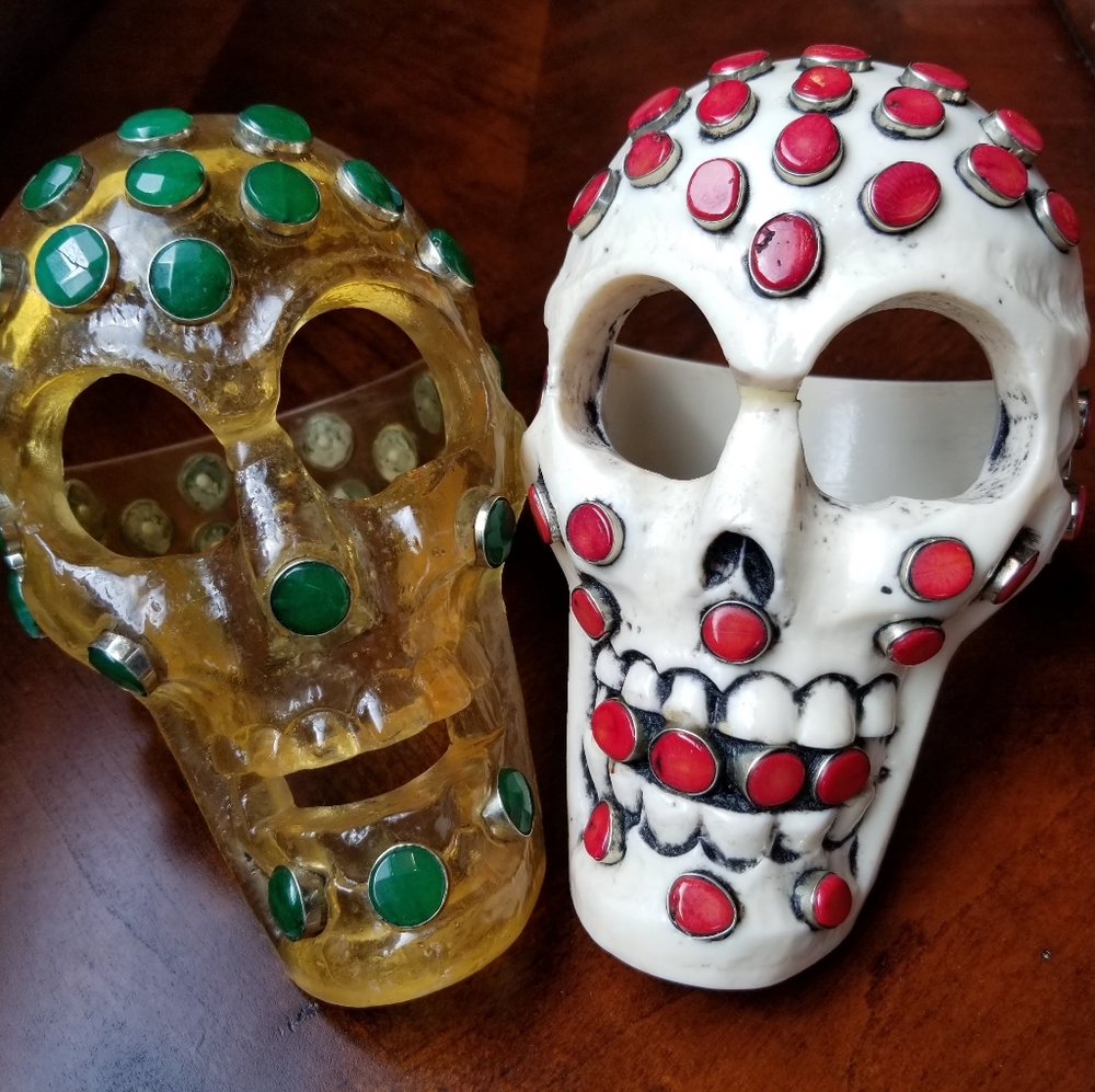 Gemstone Encrusted Skull Statement Piece